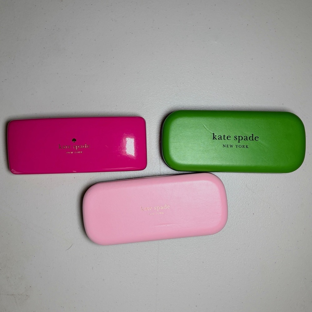 Lot of 3 Kate Spade New York Colorful Hard Clam Shell Eyeglass Cases